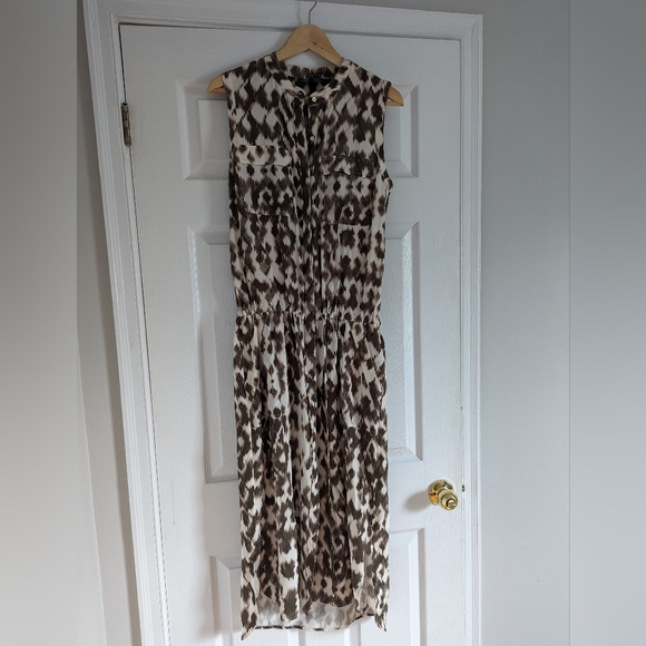 Vince 100% silk Ikat print midi dress - S - Picture 9 of 9